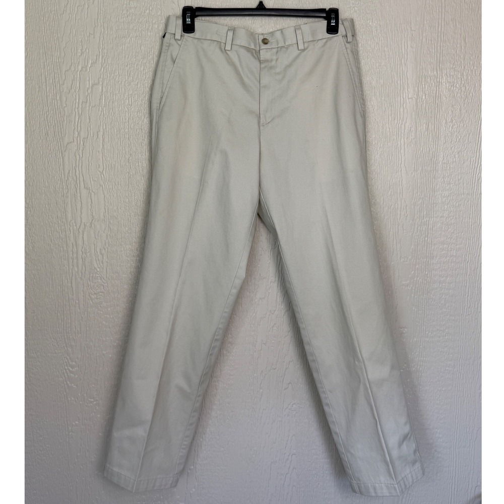 Dockers Mens Khaki Chino Pants Stone Beige Straight Leg Flat Front 33x30.5 EUC